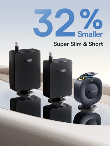 Baseus Ultra-Mini Retractable Car Charger USB C, 60W Fast Charging Car Charger with Retractable USB C Cable for iPhone 17 16 15 Pro Max, Samsung Galaxy S25 Ultra, Android, iPad, AirPods