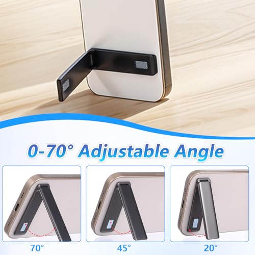 Ymapinc 2-Pack Aluminum Kickstand for Phone Case, Adjustable Foldable Cell Phone Holder Stand for Desk, Self-Adhesive & Invisible Tablet Kickstand - Black - color: black