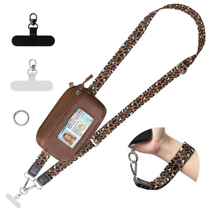 Clip and Go Strap for Phone with Wallet Crossbody Lanyard (Black Blown) - color: Black Blown