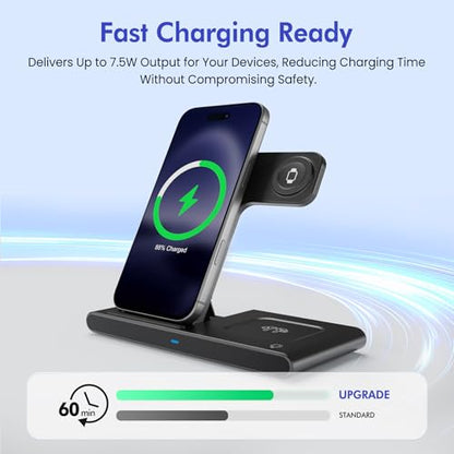 Wireless Charger Fast Charging Station 3 in 1 Charger Stand Desk