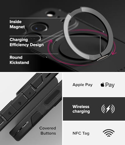 Ringke for iPhone 17 Pro Case [Alles Pro Black] | Compatible with MagSafe, 360° Rotating Kickstand, Camera Control Capture Button Protection, Powerful Magnet - color: Black, size: iPhone 17 Pro