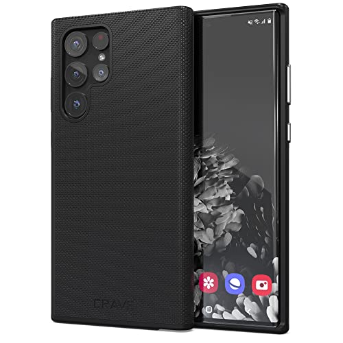 Crave Galaxy S22 Ultra Case, Shockproof Protection Dual Layer Case for Samsung Galaxy S22 Ultra 5G (6.8 inch) - Black - color: Black, size: Galaxy S22 Ultra