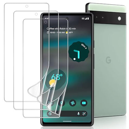 3 Pack Screen Protector for Google Pixel 6A, Self-Healing Flexible TPU Protective Film for Google Pixel 6A, High Sensitivity Hydrogel Film, HD Ultra-Thin Full Coverage, Easy Installation - size: Google Pixel 6A