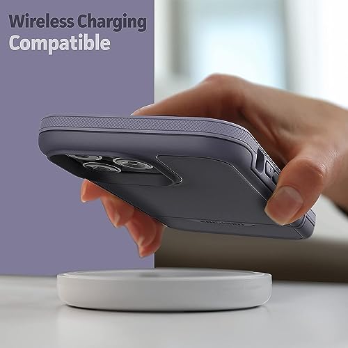 ENCASED Shockproof Case Compatible with iPhone 16 - Ultra Protective Heavy Duty Magnetic Phone Cover, Rebel Series (Purple, iPhone 15 Pro Max) - color: Purple, size: iPhone 15 Pro Max