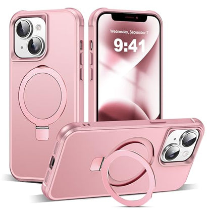 SKYLMW Compatible with iPhone 14 Plus Case with Stand,Rose Gold - color: Rose Gold, size: iPhone 14 Plus
