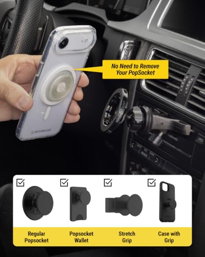 Scosche CD Player Phone Mount with MagSafe, Secure-Fit Magnetic Phone Holder for Car CD Slot, Compatible with PopSockets, iPhone 17 16 15 14 13, Includes MagSafe Ring for Android and Older iPhones - size: 1 Pack, style: CD Slot