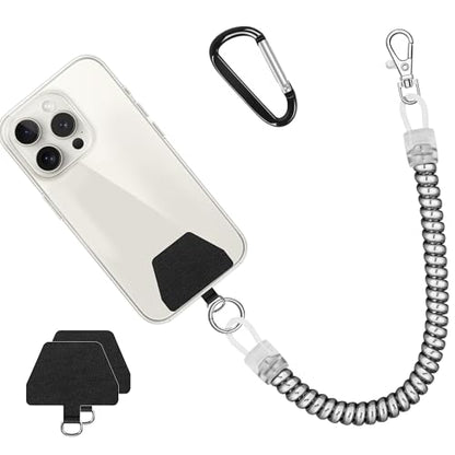 Doormoon Phone Tether Anti Theft, Phone Lanyard With Heavy Duty Carabiner - color: Silver - 1 Pack