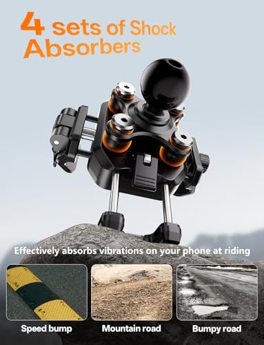 Kewig Anti-Theft Motorcycle Phone Mount with Vibration Dampener