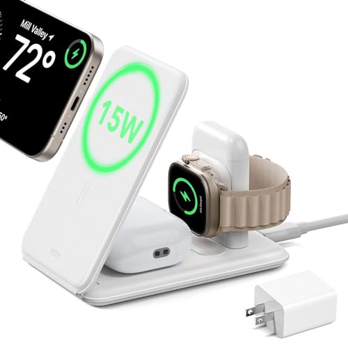 ESR 3 in 1 Charging Station, Magsafe Charger for iPhone Duo/18 Pro/17-12