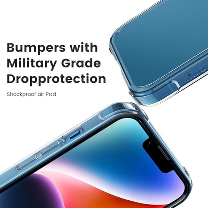 Mkeke for iPhone 14 Case for iPhone 13 Case Clear Transparent Shockproof Bumpers Cases for iPhone 13/14 Phone Case - size: for iPhone 13/14 Case 6.1"
