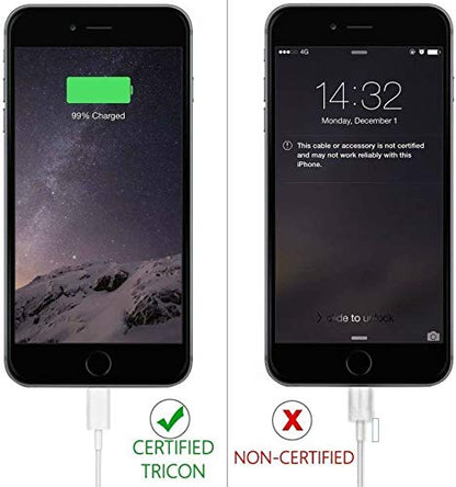 iPhone Charger Cable SHARLLEN Lightning Cable Mfi Certified 5Pack(3ft/3ft/6ft/6ft/10ft) USB Fast Long iPhone Charging Cords Compatible iPhone XS/Max/XR/X/8/8P/7/7P/6/6S/iPad/iPod/IOS (White)