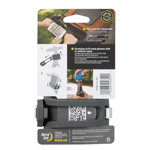 Nite Ize HandleBand Universal Smartphone Bike Handlebar Mount, Charcoal