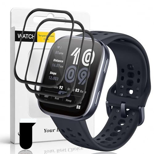 3 Pack for Amazfit Bip 6 Screen Protector (no glass), Self-Healing, 3D Full Screen Coverage Soft Film, Anti Scratch HD Clear Screen Protector for Amazfit Bip 6, Black - size: for Amazfit Bip 6