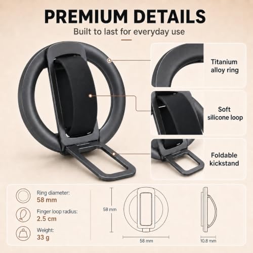 Magnetic Silicone Phone Grip | Super Strong Magnetic Design, 360° Rotation, Comfortable Grip, Compatible with iPhone 16/15/14/13/12 Series, Perfect for Selfies and Watching Videos - color: Deep Black