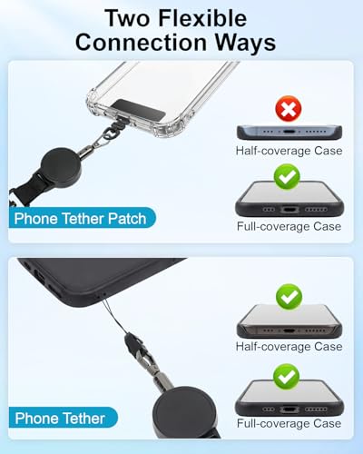SUPBEE Anti-Theft Phone Tether, 2 Pack Retractable Phone Lanyard - color: 2 Pack