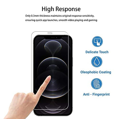 Easy Alignment Frame Designed For iPhone 12 Pro Max Tempered Glass Screen Protector 2-Pack Camera Lens Protector Film 2-Pack