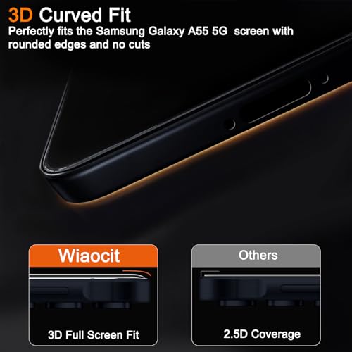 Wiaocit Tempered Glass Screen Protector for Samsung Galaxy A55 5G
