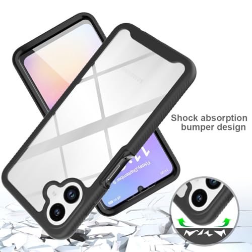 for Samsung Galaxy A07 / A06 Case with Screen Protector, Black