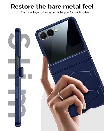 GooseBox for Samsung Galaxy Z Flip 7 Case,Built-in Privacy Screen Protector&Hinge Protection Shockproof All-Inclusive Smartphone Cover for Samsung Galaxy Z Flip 7(Blue) - color: Flip7-Blue FKP