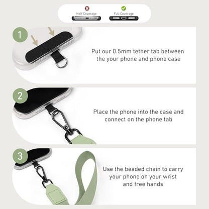Nekmit Clip and Go Strap for Phone with Wallet Crossbody, Adjustable Phone Lanyard with Detachable Zippered Pouch & Wristlet - color: Green