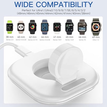 2026 Upgraded Fold for Apple Watch Charger Stand - color: White