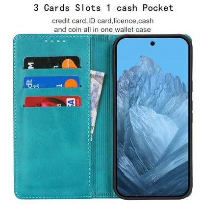 fit for Google Pixel 9/9 Pro Wallet Case,Premium PU Leather Flip Folio Case with Card Slot,Stand Holder,Magnetic Closure TPU Shockproof Interior Protective Case for Pixel 9/9 Pro,Sky Blue | Premium PU Leather, Flip Folio Purse Case, with Card Slot, Stand