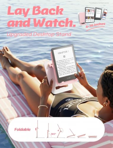 LISEN for iPad Stand Adjustable Tablet Holder Desk, iPad Accessories Pink - color: Pink