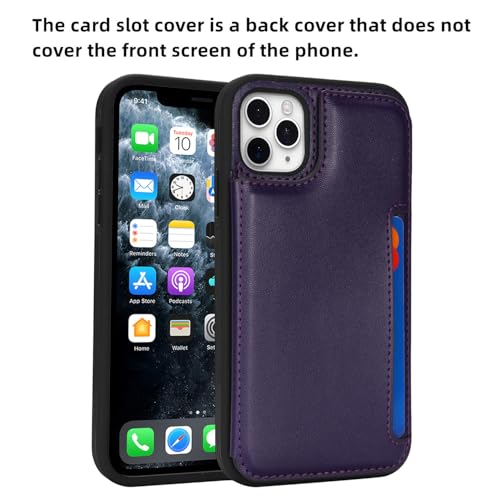 iCoverCase Compatible with iPhone 11 Pro Phone Case with Card Holder, Wallet Case for Women Men RFID Blocking PU Leather Protective Case 5.8 Inch (Dark Purple) - color: Dark Purple