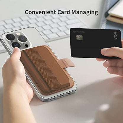 Sinjimoru Pull Tab Magnetic Wallet for MagSafe, Grip Band, Lavender - color: Band Lavender