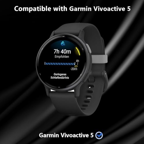 3 Pack for Garmin Vivoactive 5 Screen Protector (no glass), Self-Healing, 3D Full Screen Coverage Soft Film, Anti Scratch HD Clear Screen Protector for Garmin Vivoactive 5, Black - size: for Garmin Vivoactive 5