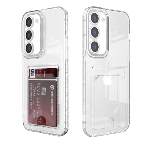 Compatible with Samsung Galaxy S24 Plus Case with Card Holder, Clear Card Slot case, Ultra-Thin, Soft, Shockproof, Credit Card Protective Cover - size: S24 Plus