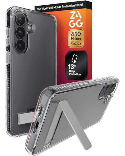 ZAGG Crystal Palace Samsung Galaxy S26 Plus Case with Kickstand - Clear, 13ft Drop Protection, Graphene Reinforced, Crystal Clear Anti-Yellowing Slim Protective Cover - size: Samsung Galaxy S26 Plus, style: Without Snap