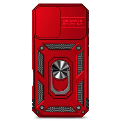 for iPhone 17 Case, with Slide Camera Cover HD Screen Protector [Military Grade 16ft. Drop Tested] Ring Holder Kickstand Protective Phone Case for Apple iPhone 17, Red - color: Red w/ Slide Camera 2nd gen. Military Grade