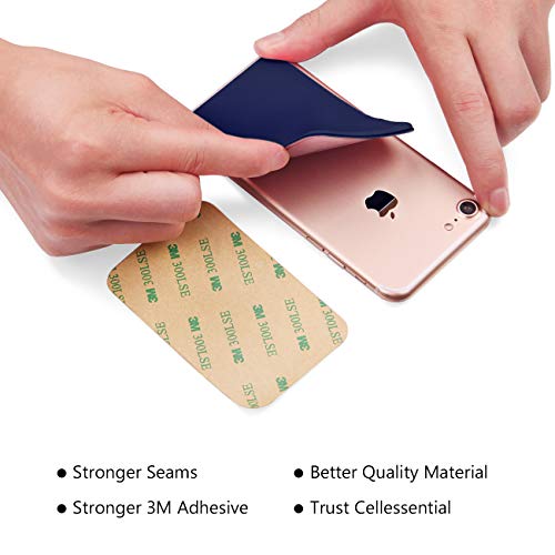 OBVIS Cell Phone Card Holder Stick On Wallet Sleeve, Blue, 2 Pack - color: Blue