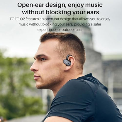 TOZO O2 Open Ear Wireless Earbuds,Multi-Angle Adjust 42H Bluetooth 5.3 - color: Dark Black
