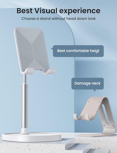 LISEN Cell Phone Stand Phone Holder for Desk, Gaming for Nintendo Switch - color: White
