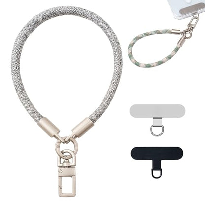 KIMAGIC Korean Dopamine Phone Wrist Strap - Handmade Thickened Phone Lanyard, Anti-Drop Hands-Free Charm - color: 09 Premium Storm Grey