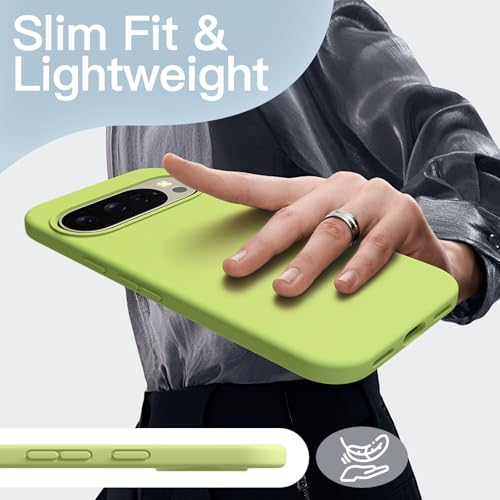 JETech Silicone Case for Google Pixel 10/10 Pro, Lemongrass | Silky Soft Touch, Shockproof Protection, Scratch Resistant, Microfiber Lining - color: Lemongrass, size: Pixel 10/10 Pro