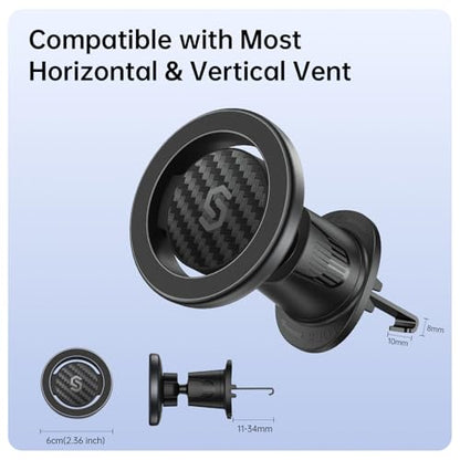 SYNCWIRE for MagSafe Car Mount, Magnetic Phone Holder for Car Air Vent - color: Carbon Fiber