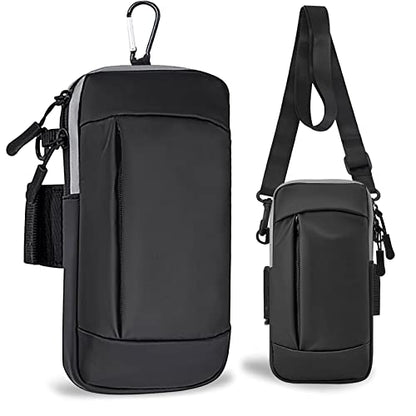 Phone Holder for Running Armband Cell Phone Purse Crossbody for Women Men Kids,iPhone 17 16 16e 15 14 13 12 11 Pro Max Xs Xr X Plus Air SE Mini Galaxy Ultra Edge S26 S25 S24 Note Bag Arm Band - color: 01-Black with Crossbody Strap&Hook