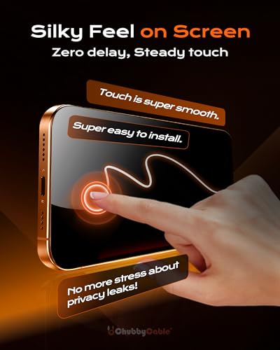 chubbycable Privacy Screen Protector for iPhone 17 Pro Max, 2 Pack - size: 17 Pro Max