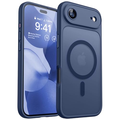 CANSHN Magnetic Compatible with iPhone Air Case, Deep Blue | Full Camera Protection, Compatible with MagSafe, Translucent Matte, Military-Grade Protection, Scratch Resistant, Slim Fit - color: Deep Blue, size: iPhone Air (6.9 Inch,1 Lens)
