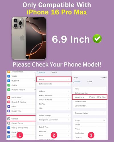 2 Pack for iPhone 16 Pro Max Privacy Screen Protector 6.9 Inch - color: For iphone 16 Pro Max Purple