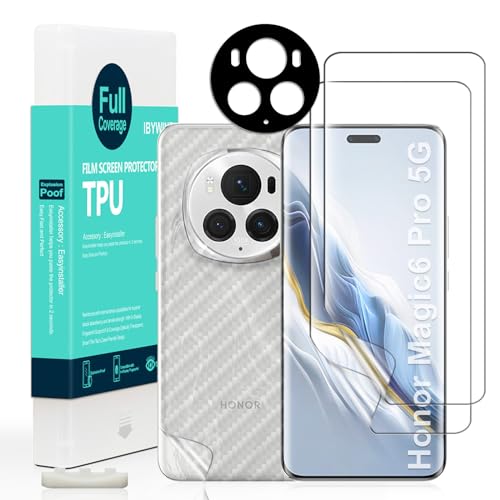 Ibywind for Honor Magic6 Pro 5G Screen Protector,2-Pack,Hydrogel Film with Camera Lens Protector,Easy Installation Tool,Bubble-Free,Fingerprint Unlock Compatible,Anti-Shatter,Anti-Scratch - size: Magic6 Pro 5G