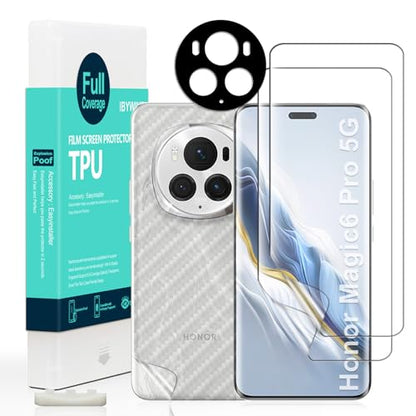 Ibywind for Honor Magic6 Pro 5G Screen Protector,2-Pack,Hydrogel Film with Camera Lens Protector,Easy Installation Tool,Bubble-Free,Fingerprint Unlock Compatible,Anti-Shatter,Anti-Scratch - size: Magic6 Pro 5G