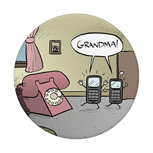 Hilarious Grandma Cartoon - Cell Phone Mount & Holder 1609 PopSockets PopGrip: Swappable Grip for Phones & Tablets