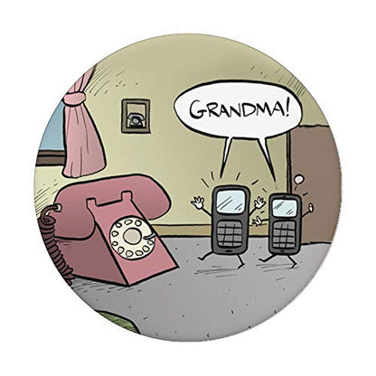 Hilarious Grandma Cartoon - Cell Phone Mount & Holder 1609 PopSockets PopGrip: Swappable Grip for Phones & Tablets