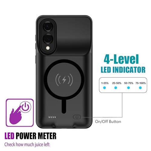 Wireless Charging Case for Galaxy S25 Edge, Upgraded 10000mAh Rechargeable Portable Charging Case Compatible with Galaxy S25 Edge (6.7 inch) with Carplay Extended Battery Pack Charger Case (Black) - size: Galaxy S25 Edge -10000mAh
