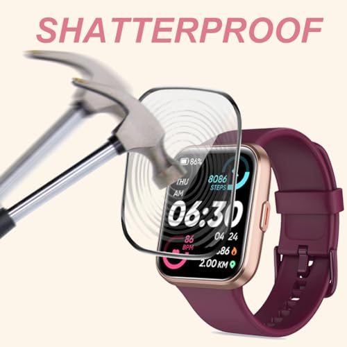 Screen Protector for ID208PLUS 1.8 Inch Smartwatch, PMMA Full Coverage HD 3D Anti-Scratch Film, Designed for Quican, Tensky, Gydom, Hingso, Woneligo, 3 Packs