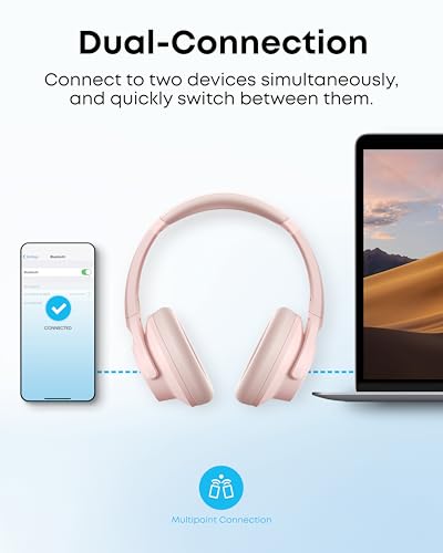 Soundcore by Anker Q20i Hybrid Active Noise Cancelling Headphones, Pink - color: Pink